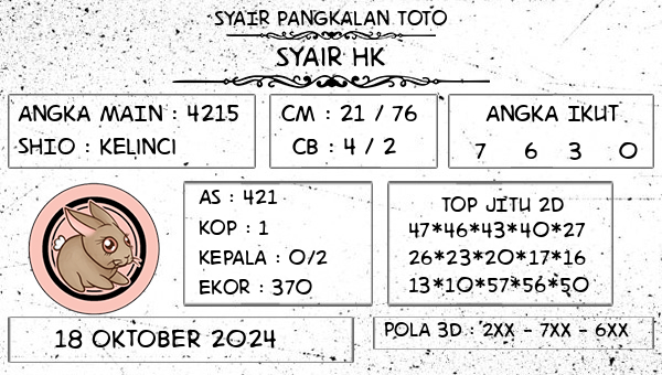 SYAIR PANGKALAN TOTO - Syair HK