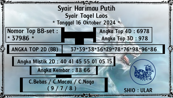 Syair Harimau Putih - Syair Togel Laos