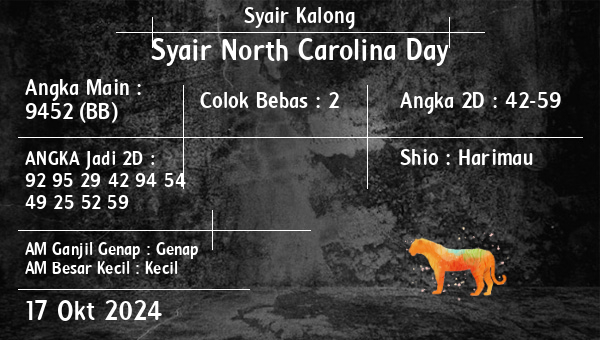 Syair Kalong - Syair North Carolina Day