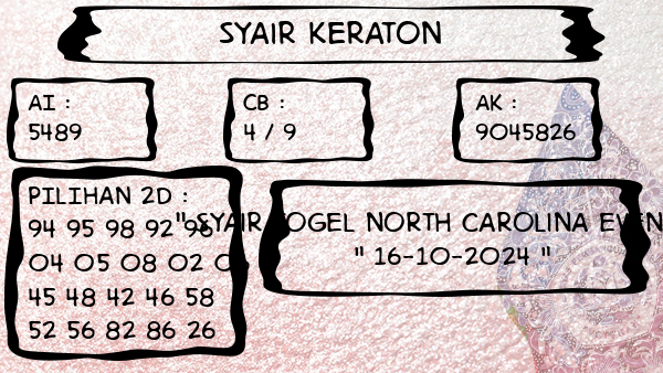 Syair Keraton - Syair Togel North Carolina Evening