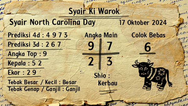 Syair Ki Warok - Syair North Carolina Day