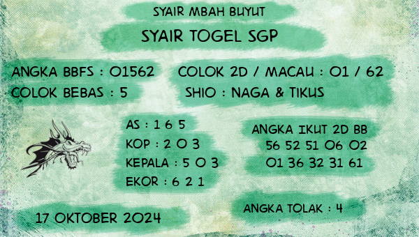 Syair Mbah Buyut - Syair SGP