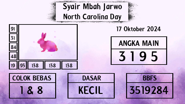 Syair Mbah Jarwo - North Carolina Day