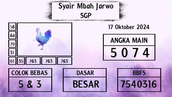 Syair Mbah Jarwo - SGP