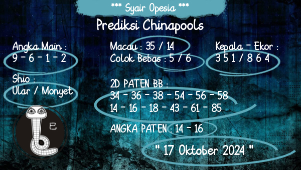 Syair Opesia - Prediksi Chinapools