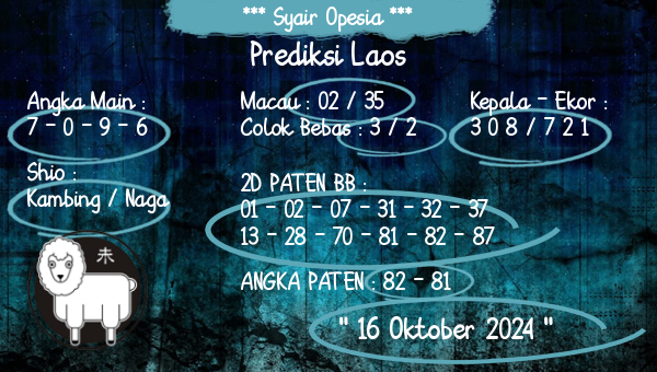 Syair Opesia - Prediksi Laos