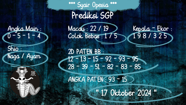 Syair Opesia - Prediksi SGP