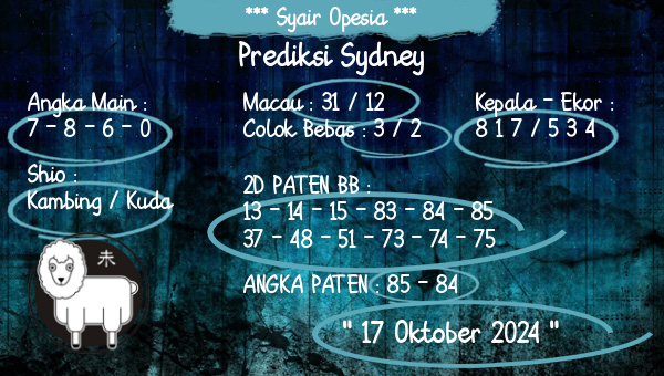 Syair Opesia - Prediksi Sydney