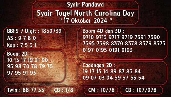 Syair Pandawa - Syair Togel North Carolina Day