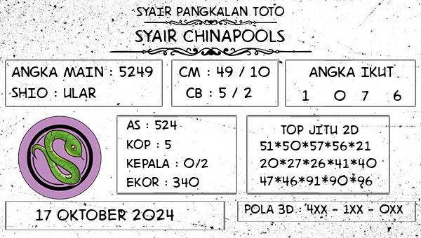 SYAIR PANGKALAN TOTO - Syair Chinapools