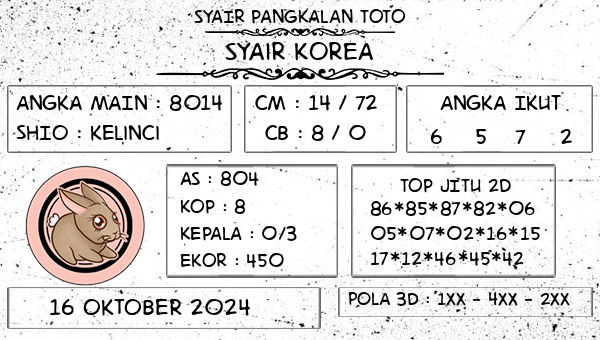 SYAIR PANGKALAN TOTO - Syair Korea