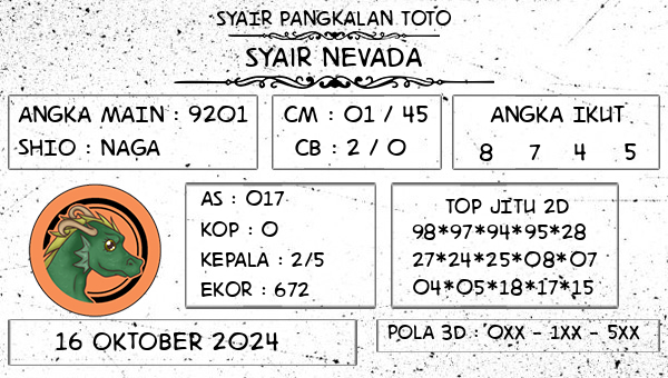 SYAIR PANGKALAN TOTO - Syair Nevada