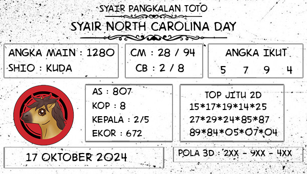 SYAIR PANGKALAN TOTO - Syair North Carolina Day