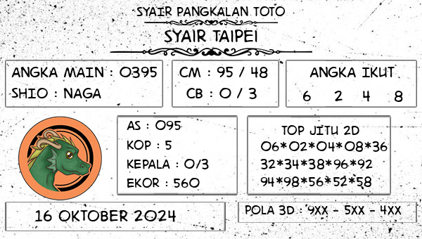 SYAIR PANGKALAN TOTO - Syair Taipei