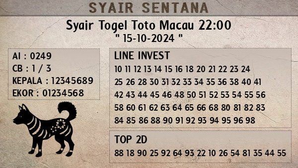  - Syair Togel Toto Macau 22:00