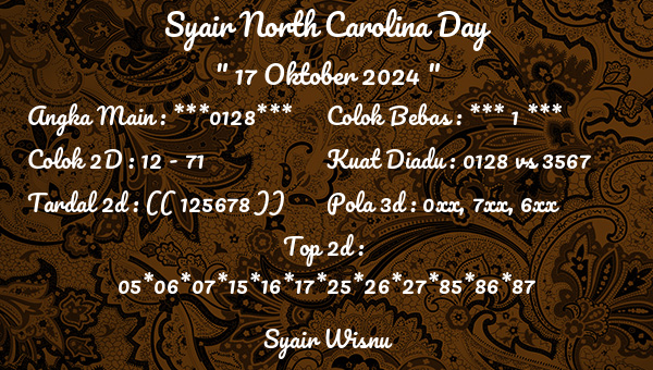 Syair Wisnu - Syair North Carolina Day