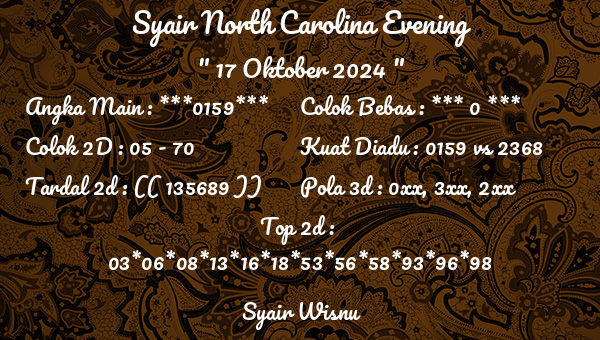 Syair Wisnu - Syair North Carolina Evening