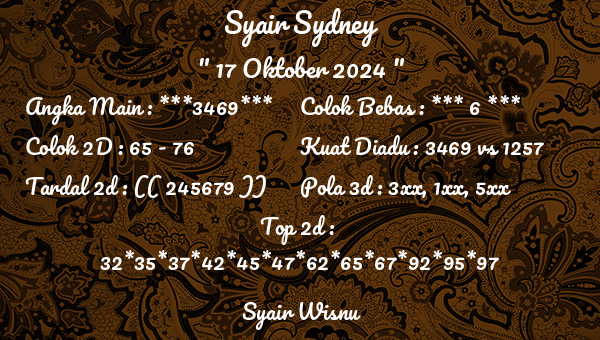 Syair Wisnu - Syair Sydney